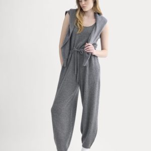 Cashmere Lounge Jumpsuit | Heather Charcoal
