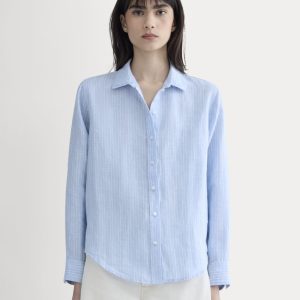The Must-Have Shirt in Linen | Sky Blue / White