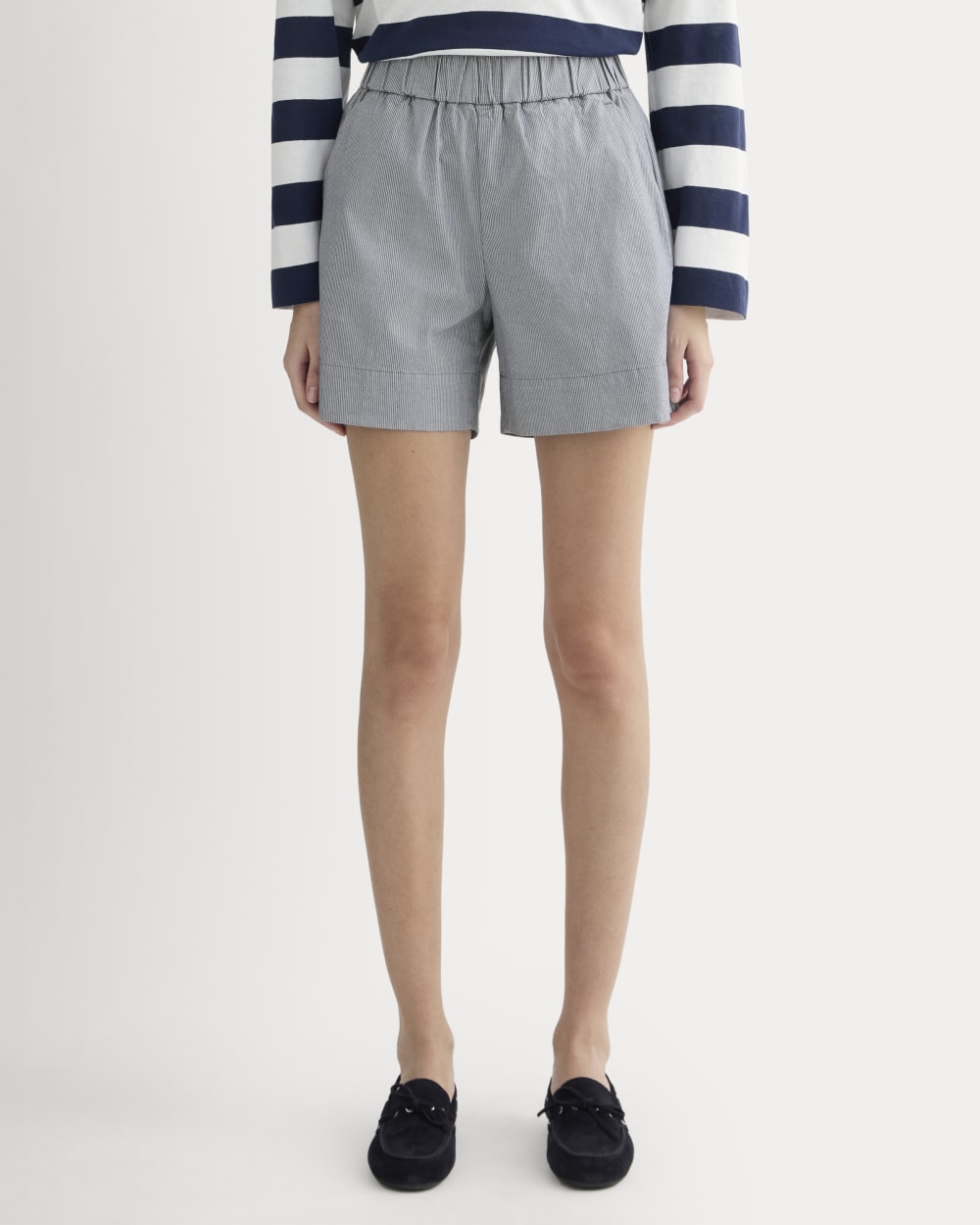 The Easy Short | Dark Denim Pinstripe - Image 3