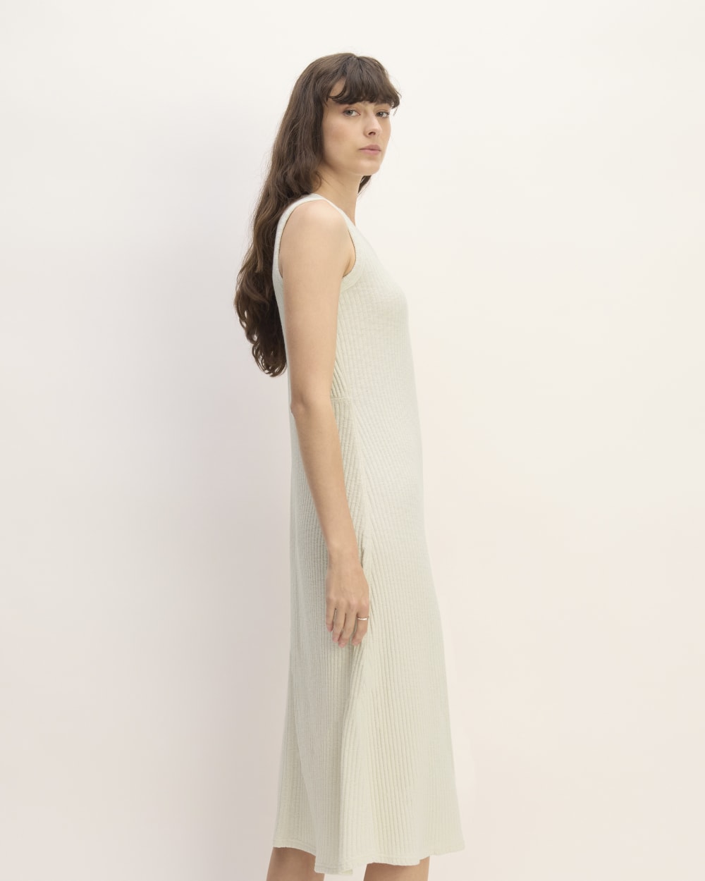 The Rib-Knit A-Line Tank Dress | Bone
