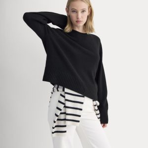 The Boxy Crew in Cashmere | Black