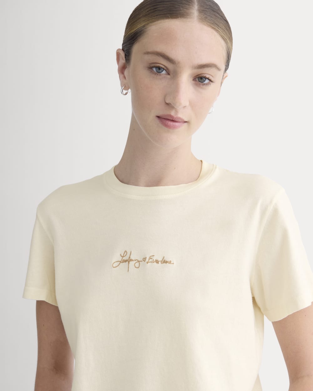 Everlane x The Laufey Foundation Box-Cut Tee | Bone - Image 4