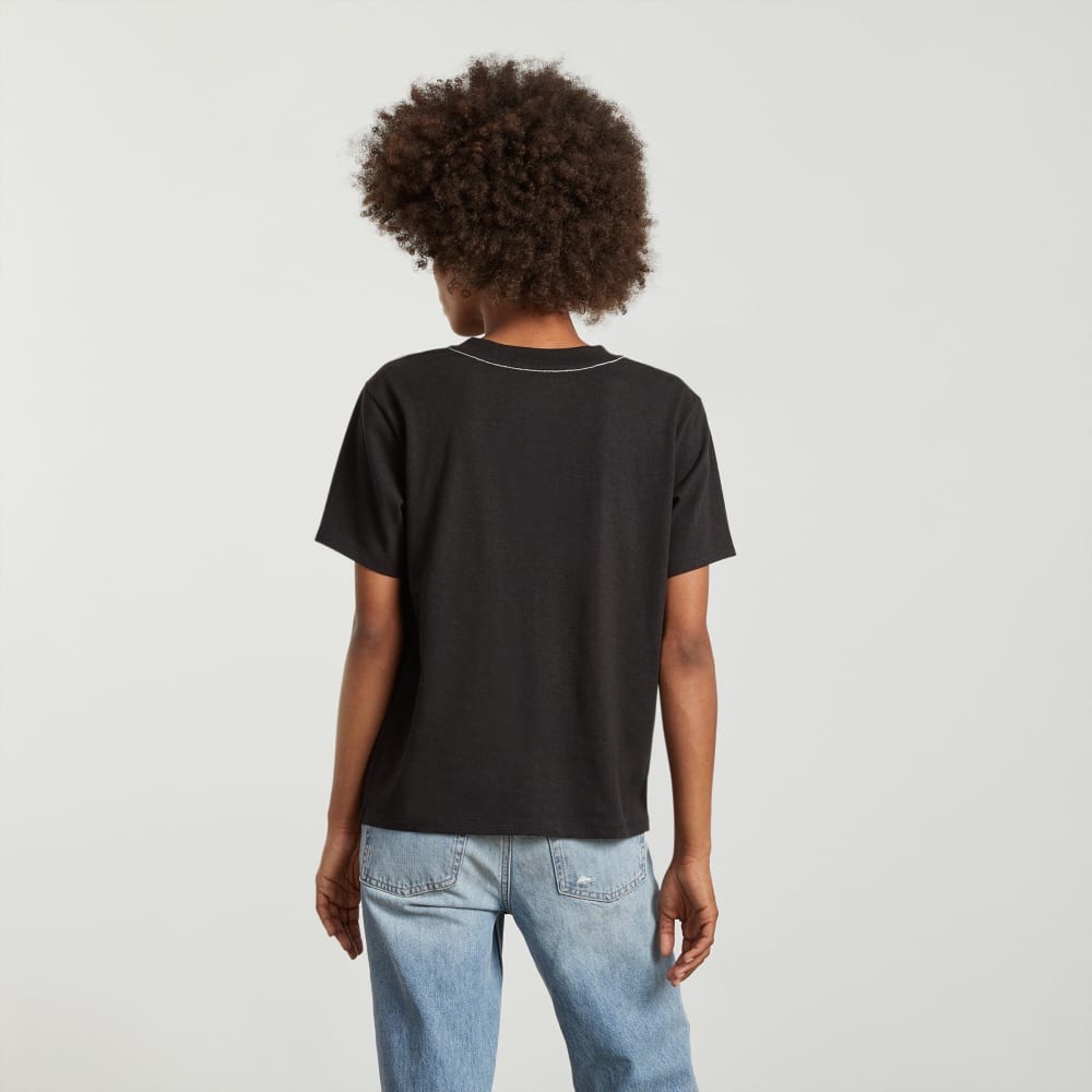 The Vintage V-Neck Hemp Tee | Black - Image 2