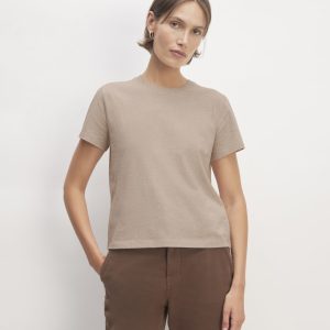 The Box-Cut Tee in Essential Cotton | Burnt Sugar | No Pocket