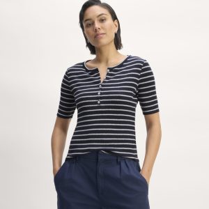 The Vintage Rib Henley | Navy / Bone