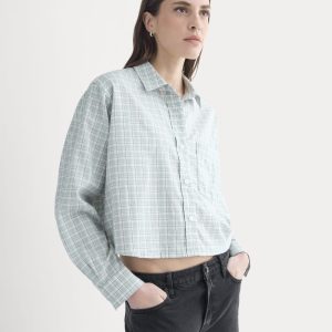 The Way-Short Shirt in Silky Cotton | Gray Mist
