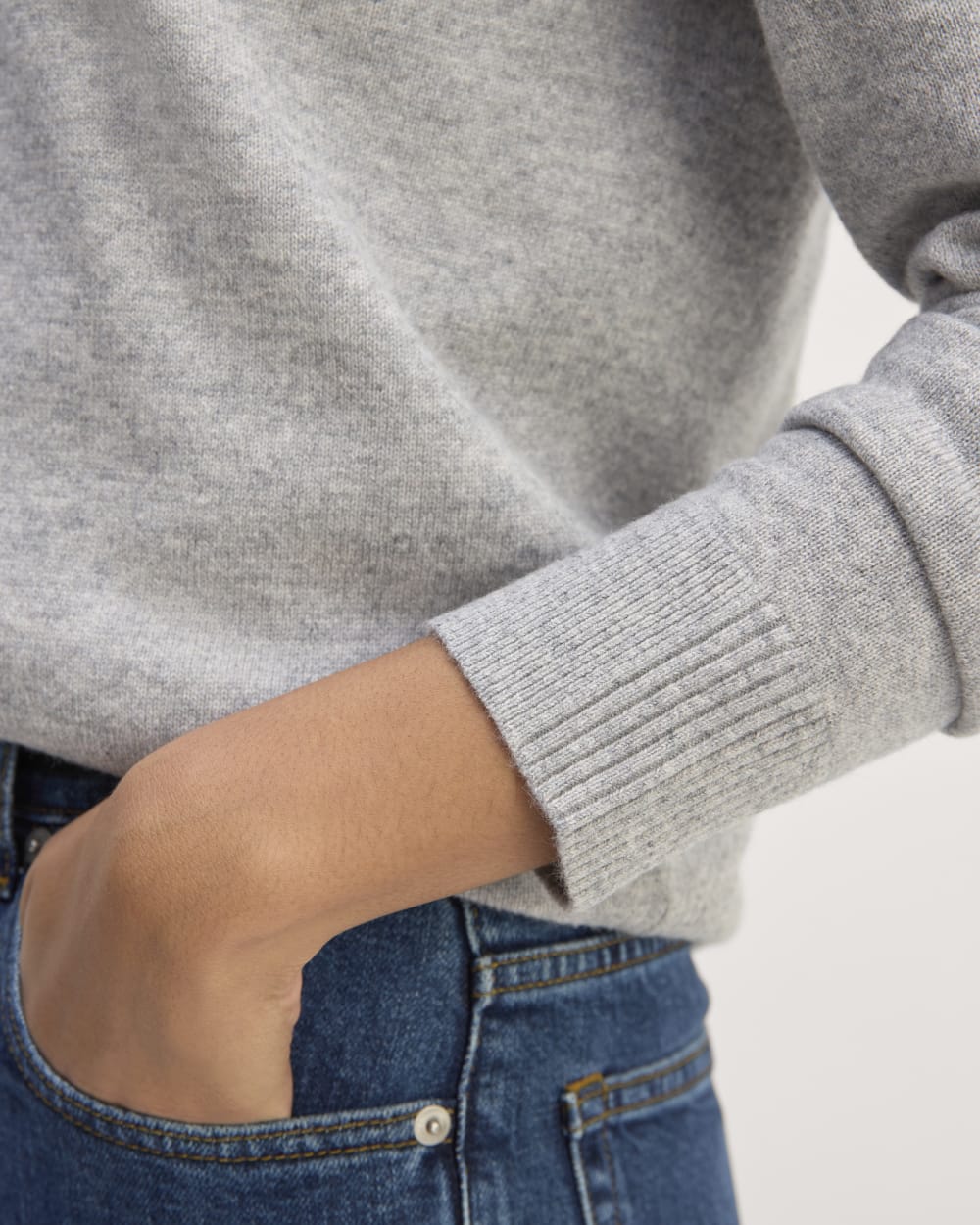 The Classic Crew in Cashmere | Light Heather Grey - Image 5