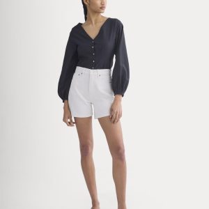 Way-High® A-Line Denim Short | Bright White