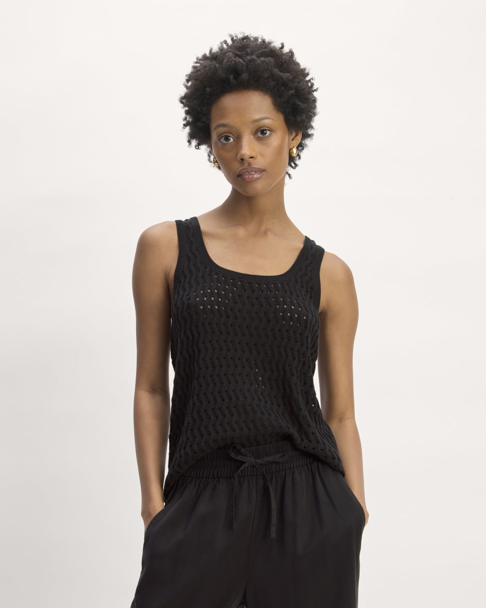 The Crochet Knit Tank | Black - Image 3