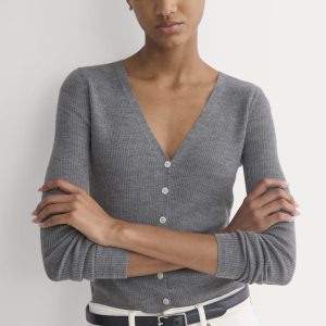 The Cardigan in Ultrasoft Merino | Heather Mid Grey
