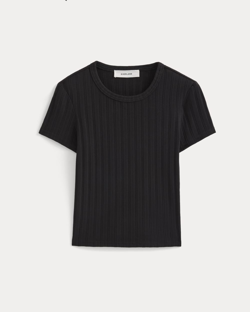 Cropped Crew in Pointelle | Black - Image 2