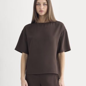 Drapey Crepe Top | Dark Chocolate