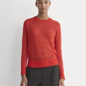 The Air Alpaca? Relaxed Crew Top | Fiery Red