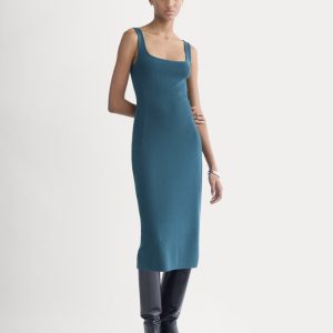 Knit Square-Neck Midi Dress | Reflecting Pond