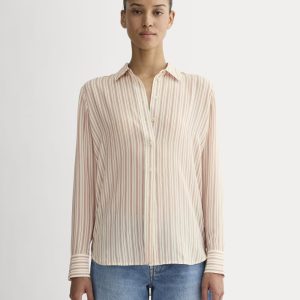 The Must-Have Shirt in Washable Silk | Bone / Dusky Rose