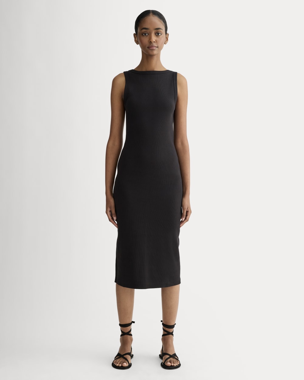 The Leather Crisscross Sandal | Black - Image 3