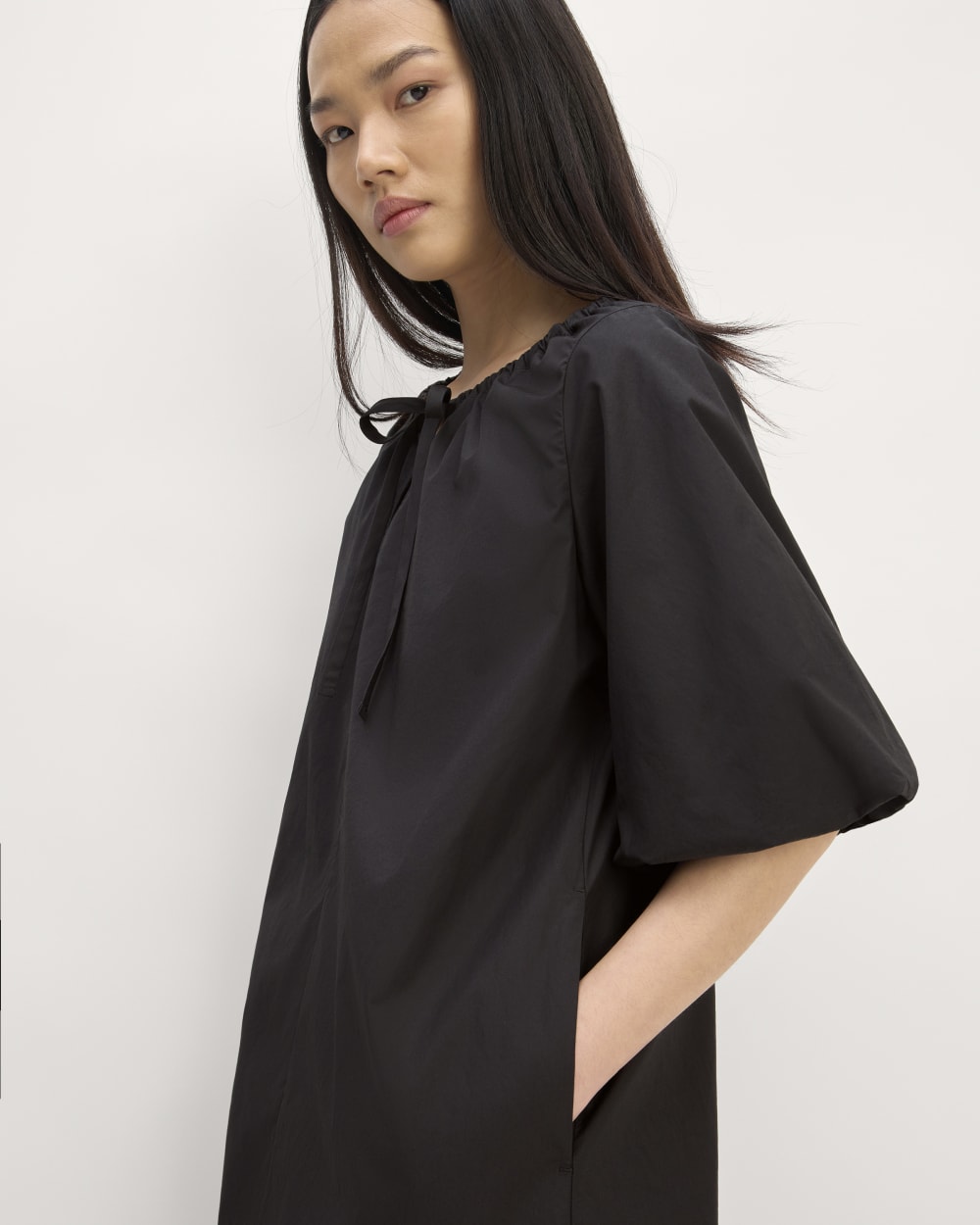 The Supima? Puff-Sleeve Dress | Black - Image 4