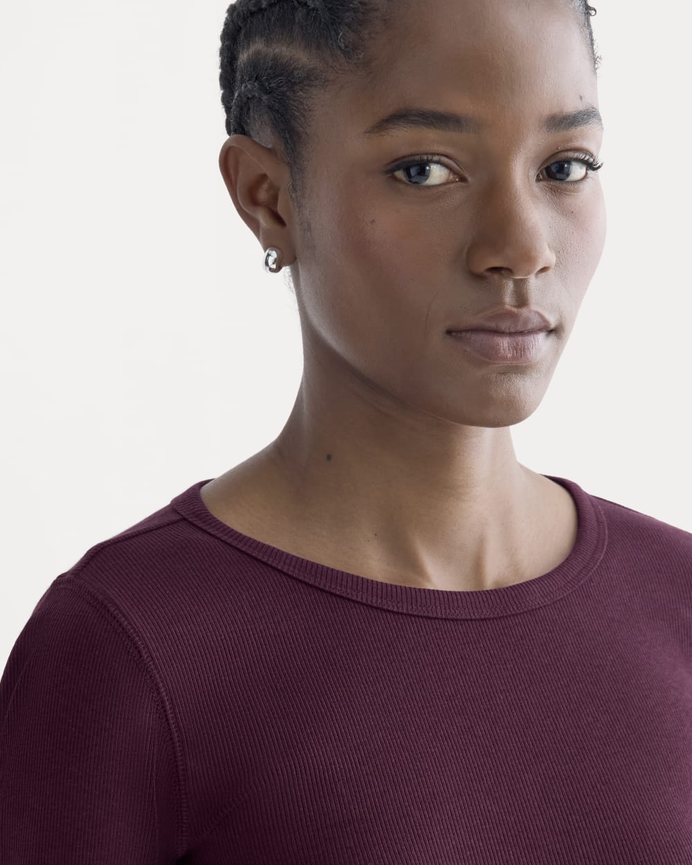 The Luxe Rib Long-Sleeve Crew | Heathered Port Royale - Image 4