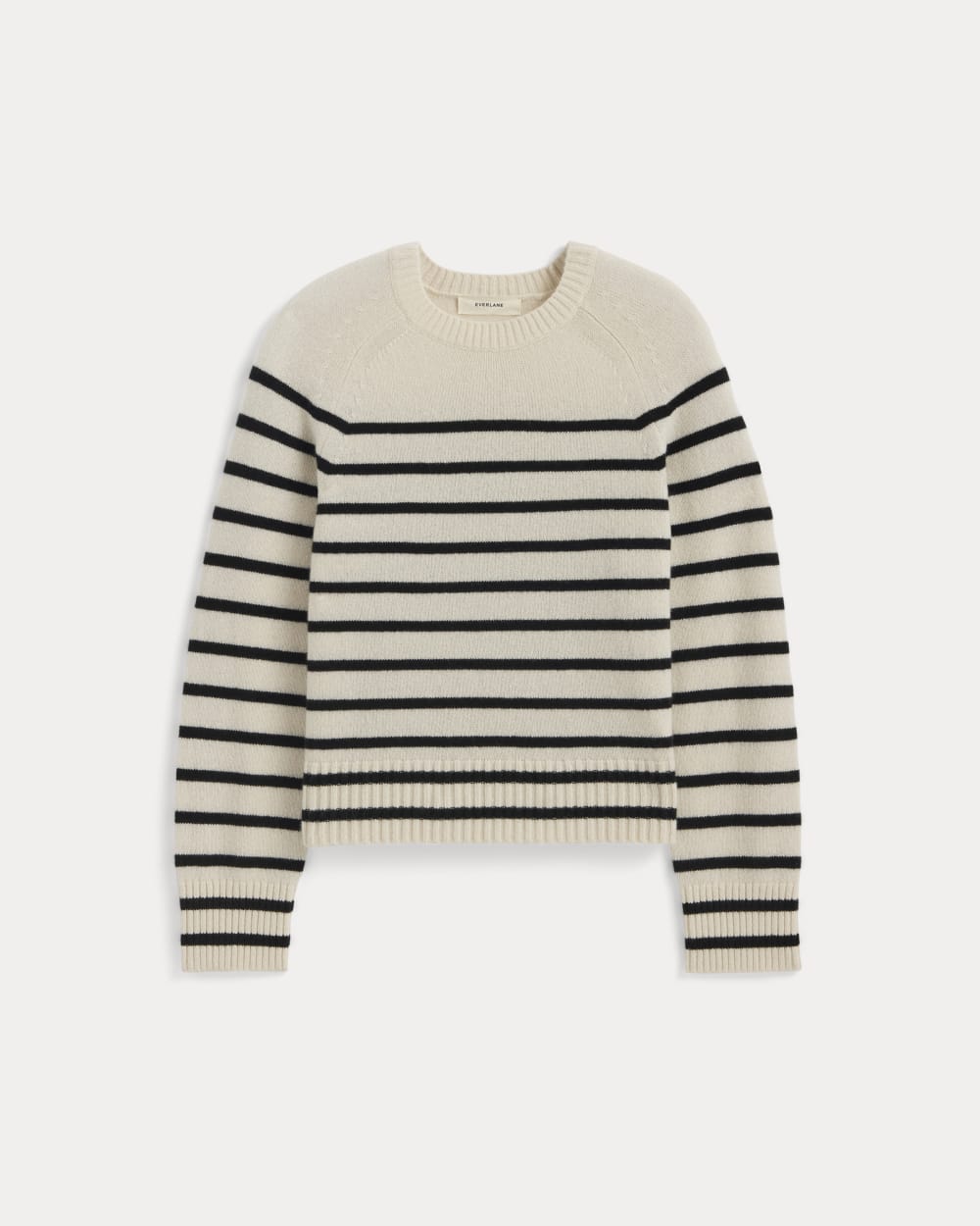 The Boxy Crew in Cashmere | Bone / Black - Image 2