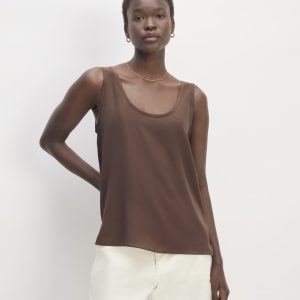 The Scoop Tank in Washable Silk | Cocoa