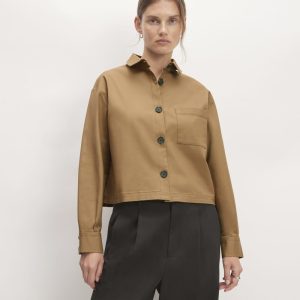 The Structured Cotton Cropped Shirt | Toasted Coconut