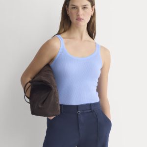 The Light Ribbed Cami in Ultrasoft Merino | Open Air Blue