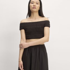 The Gauze Smock Top | Black