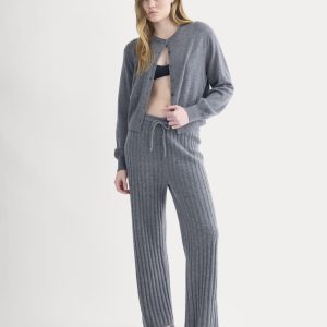 Straight-Leg Pant in Wool Cashmere | Heather Charcoal