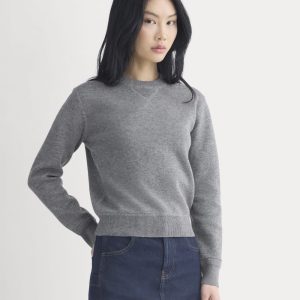 Double Knit Crew in Cotton Merino | Mid Grey/Graphite