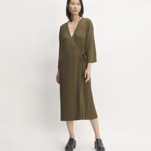 The Ribbed Wrap Midi Dress | Beech