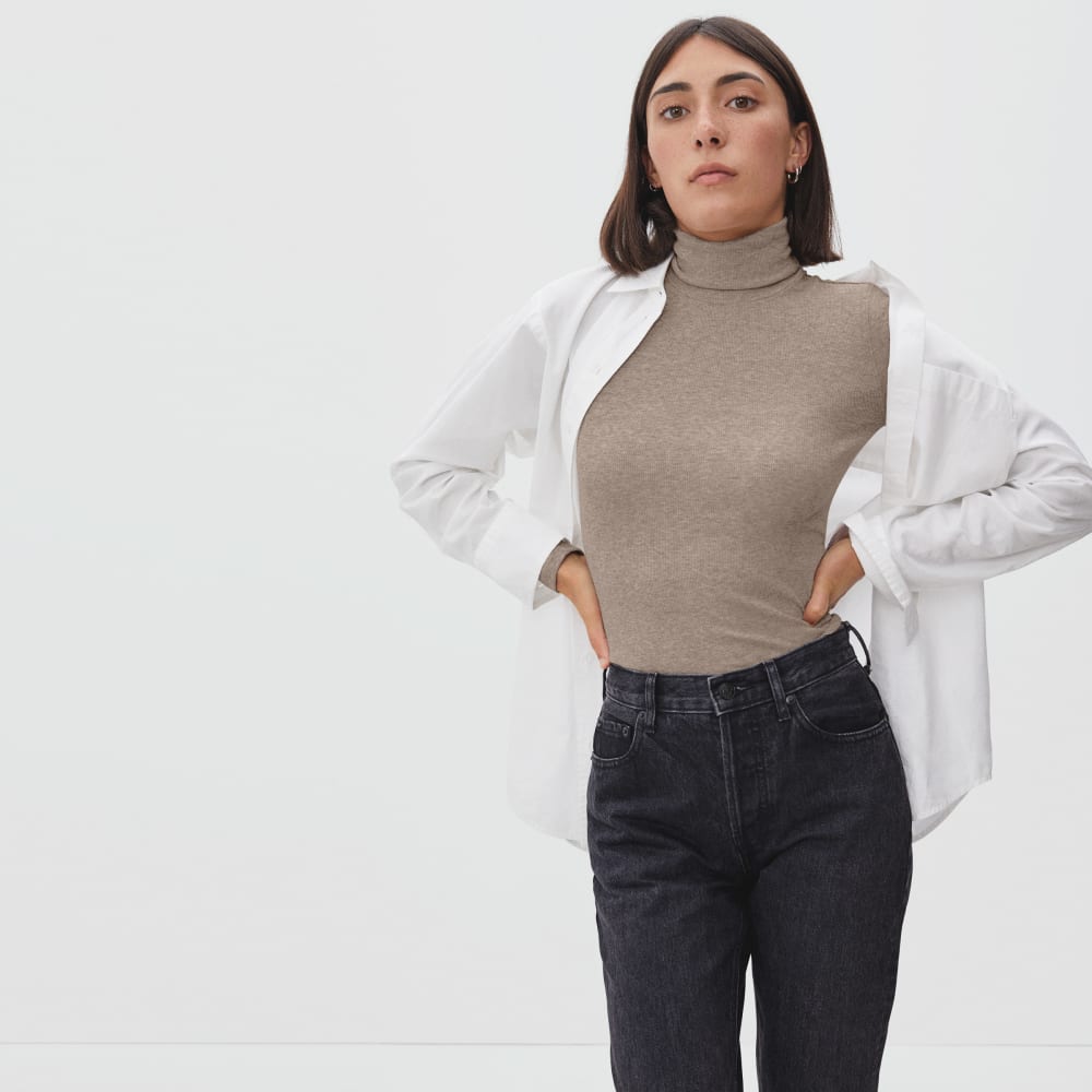 The Luxe Micro-Rib Turtleneck | Heathered Burnt Sugar - Image 5