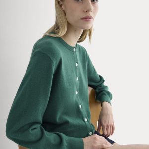 Cashmere Cropped Cardigan | Hunter Green