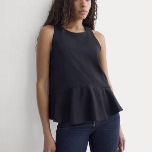 Sleeveless Peplum Top | Black