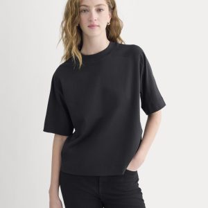 Oversized Seamed Tee | Black