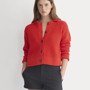 Shrunken Cardigan in Everyday Cotton | Fiery Red