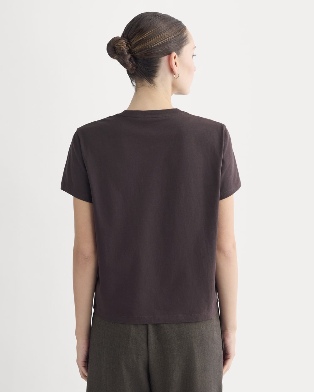 The Box-Cut Tee in Essential Cotton | Dark Chocolate | No Pocket - Image 4