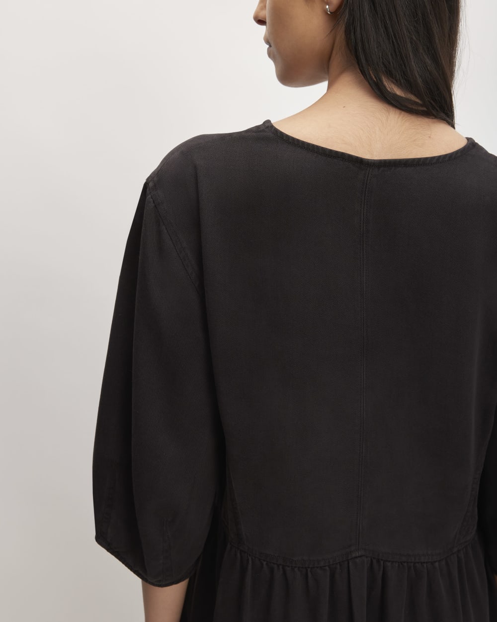 The TENCEL? Puff-Sleeve Dress | Black - Image 6
