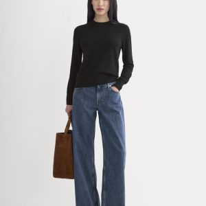 Cashmere Slim Crew Sweater | Black