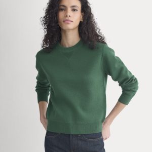 Double Knit Crew in Cotton Merino | Hunter Green