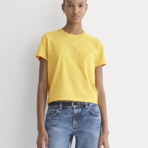 The Box-Cut Tee in Essential Cotton | Passion Fruit | Pocket