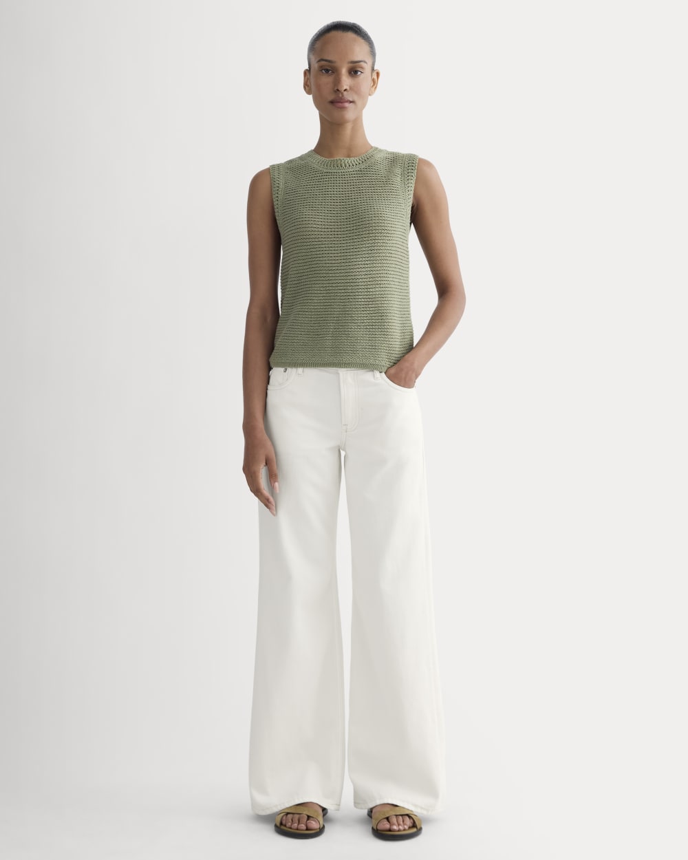 The Organic Cotton Open-Stitch Tank | Sagebrush - Image 4