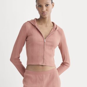 Lounge Rib Hoodie | Ash Rose