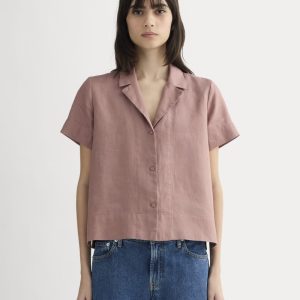 The Notch Shirt in Linen | Rose Dusk