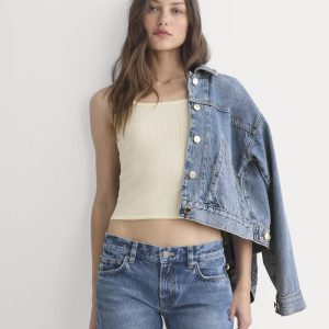 Scoop-Neck Tank in Pointelle | Lemon Icing