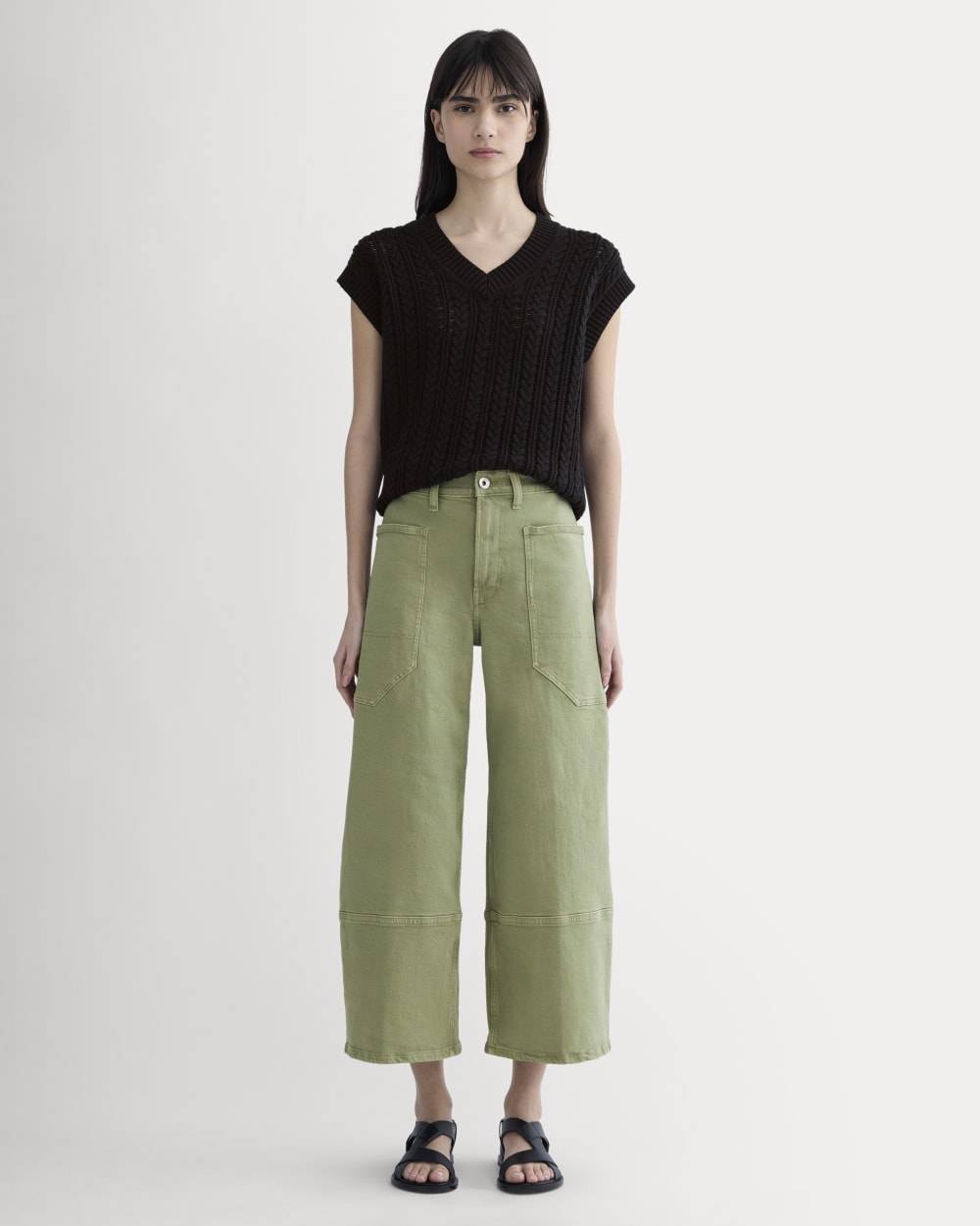 The Way-High? Gardener Cropped Jean | Oil Green