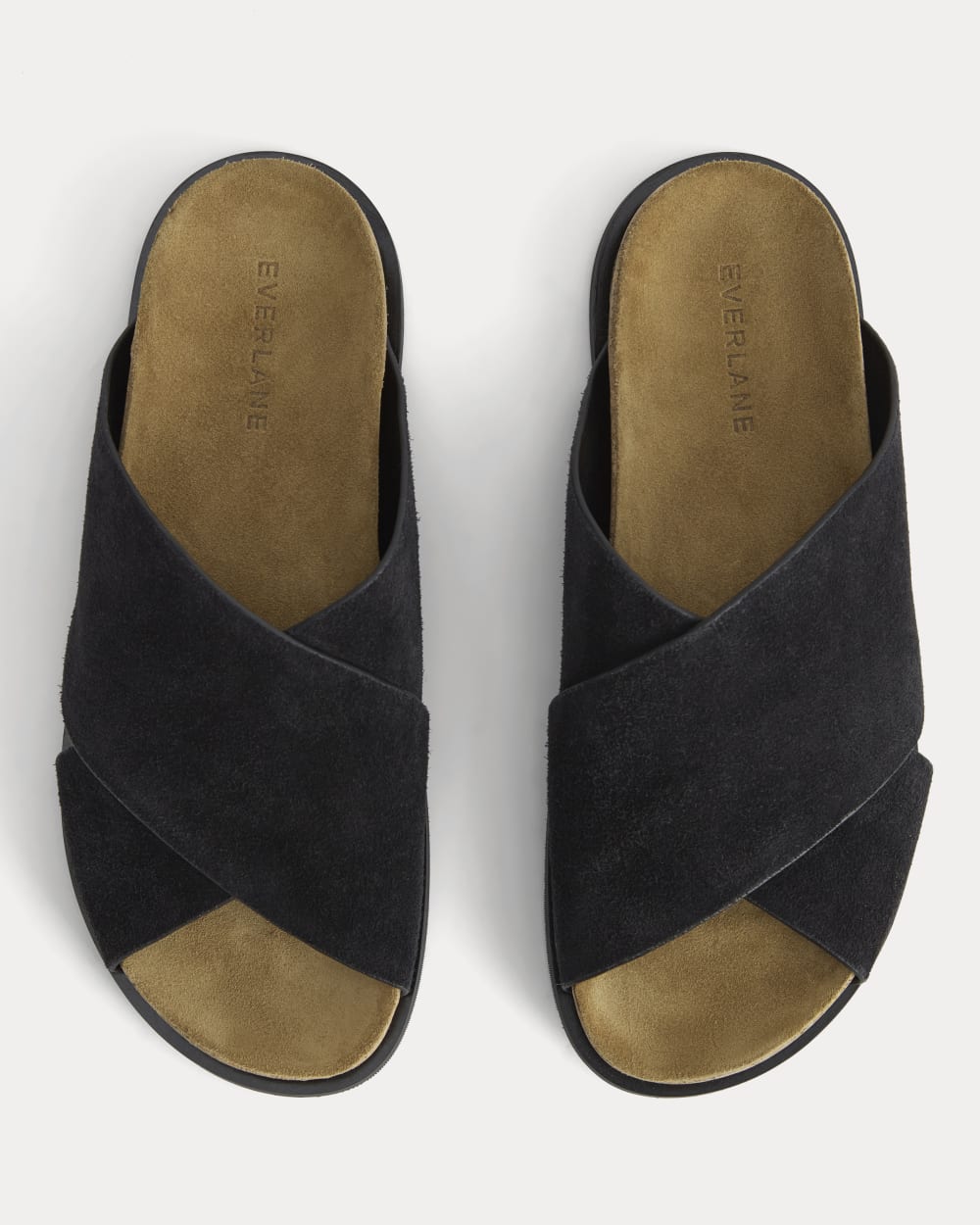 The Suede Crossover Sandal | Black - Image 2