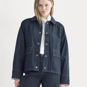 Cropped Denim Jacket | Garment-Dyed Indigo