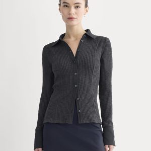 Cozy Rib Button-Up | Black