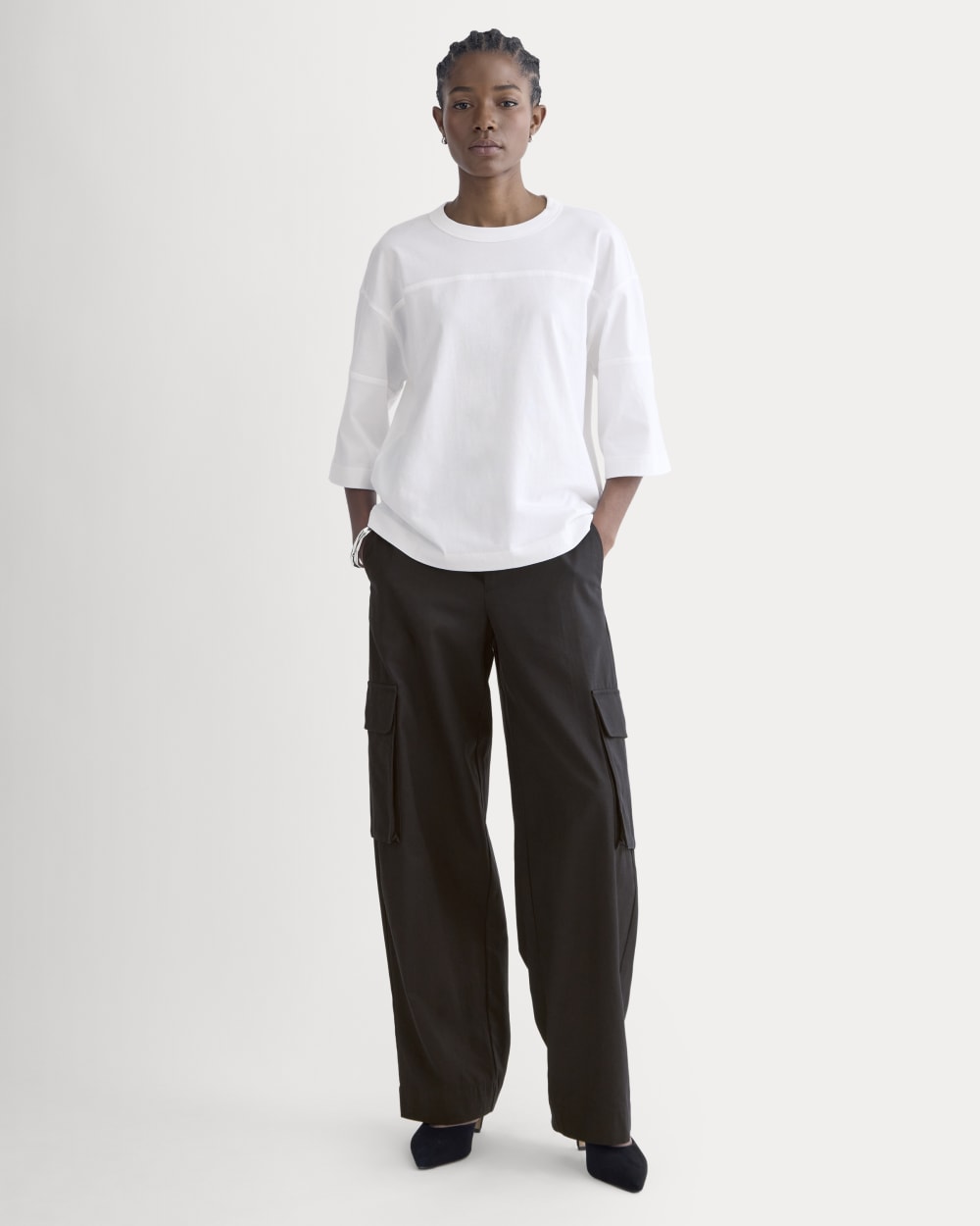 Oversized Varsity Tee in Essential Cotton | White - Image 3